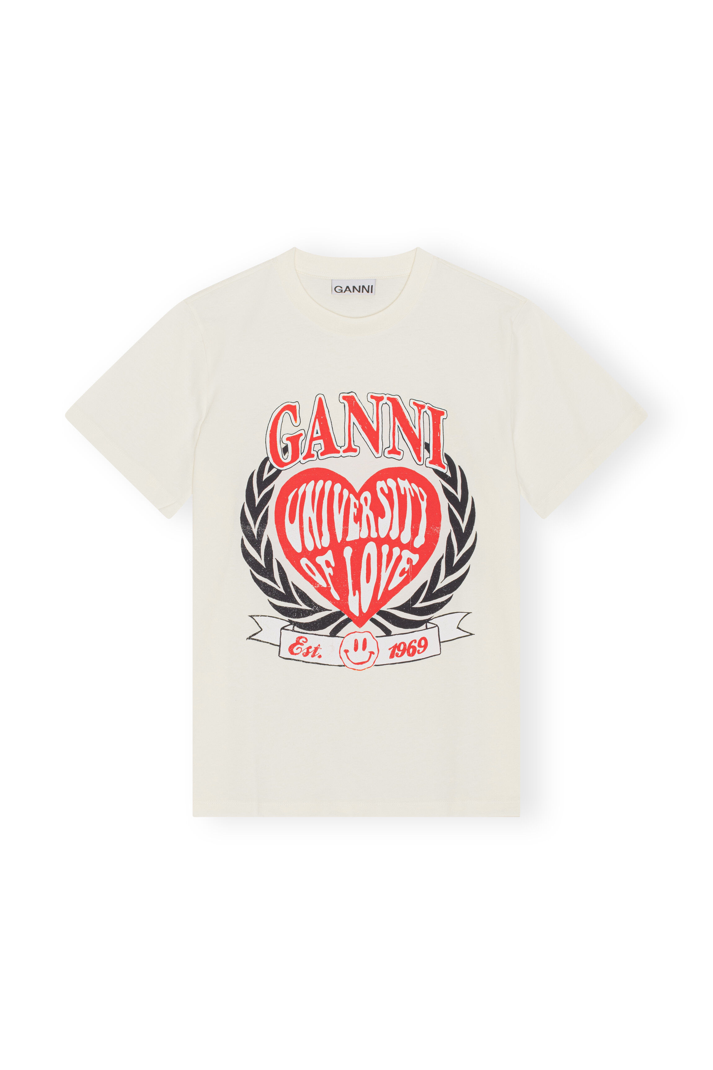 Femme Vêtements Tops T-shirts T-shirt classique Coton Ganni en coloris Blanc 