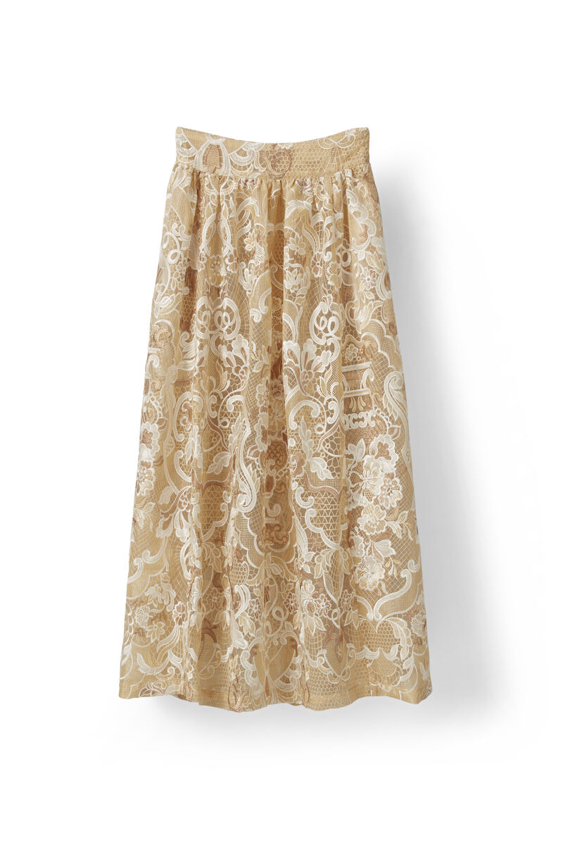 Evans Lace Skirt, in colour Ivory Cream - 1 - GANNI