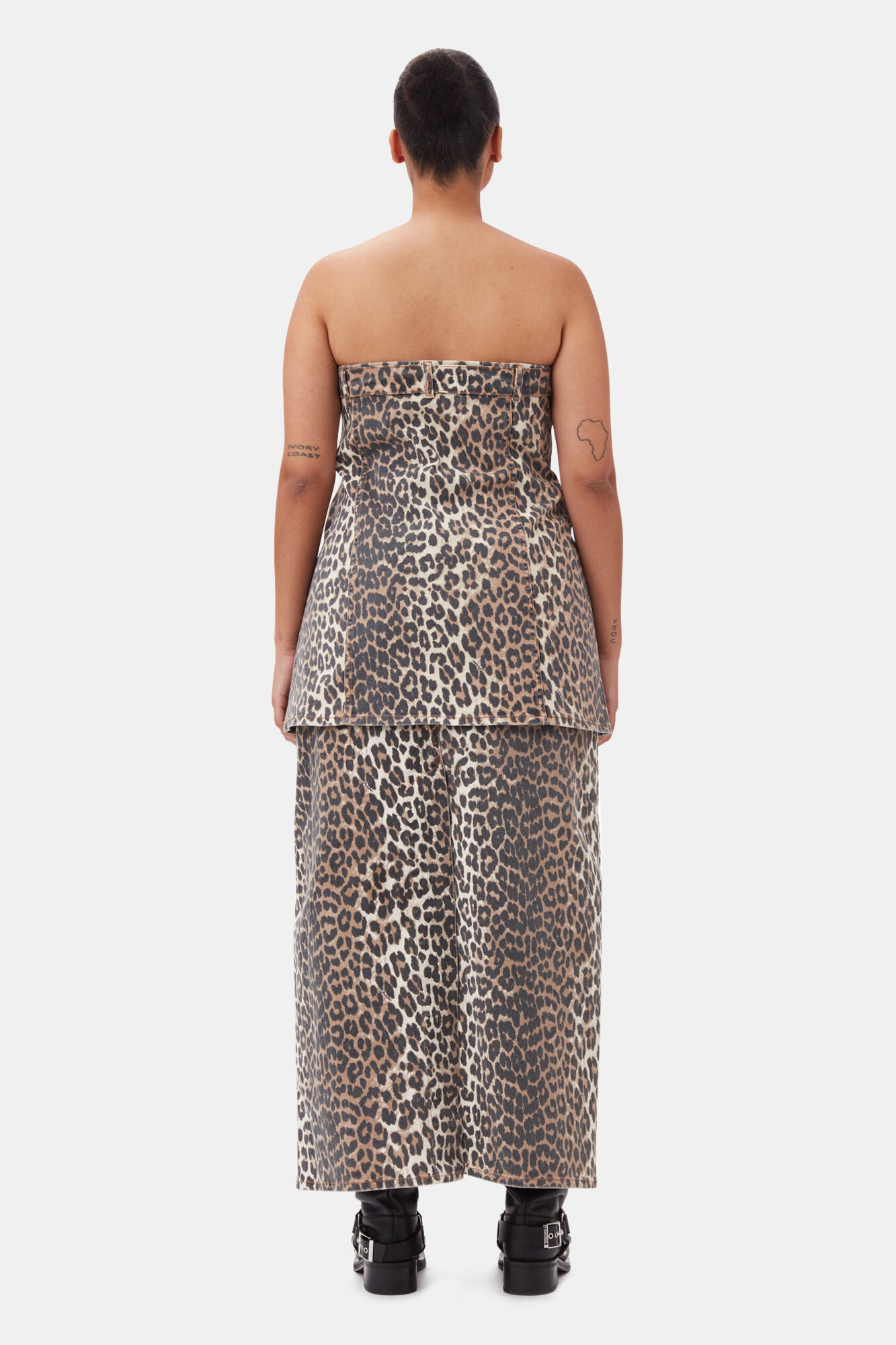 Leopard Denim-Topp, Cotton, in colour Leopard - 8 - GANNI