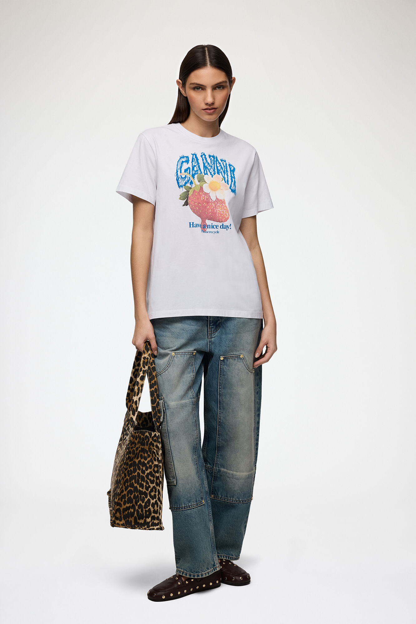 T-shirt with Strawberry | GANNI US