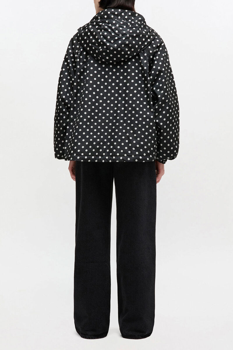 Printed Nylon Jacket, Recycled Polyamide, in colour Black - 2 - GANNI