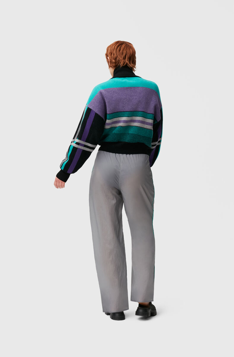 Sport Light Tech Tracksuit Pants, Nylon, in colour Sharkskin - 2 - GANNI