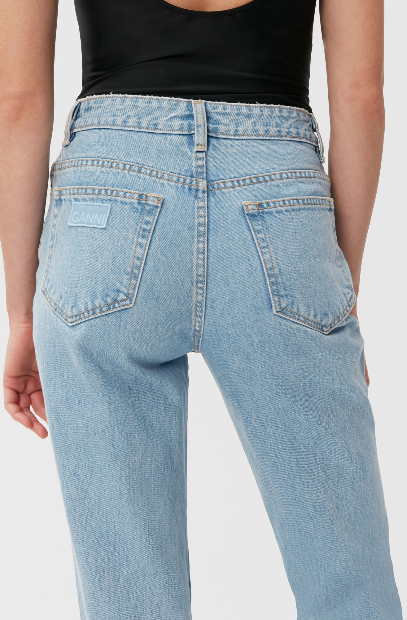Betzy Jeans, Cotton, in colour Light Blue Stone - 4 - GANNI