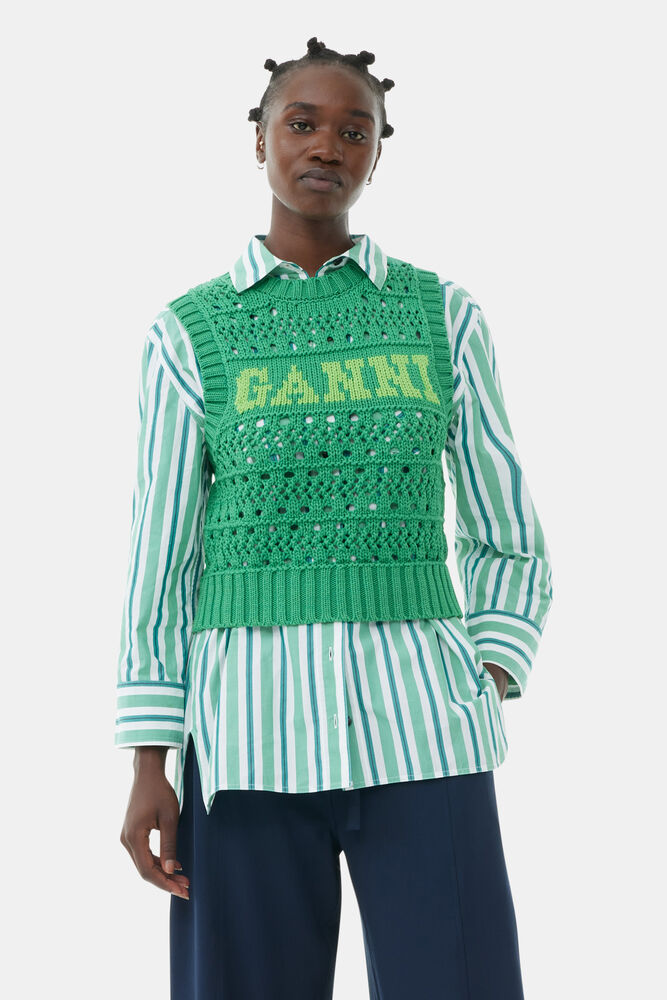 Gilet Green Cotton Rope, Juniper