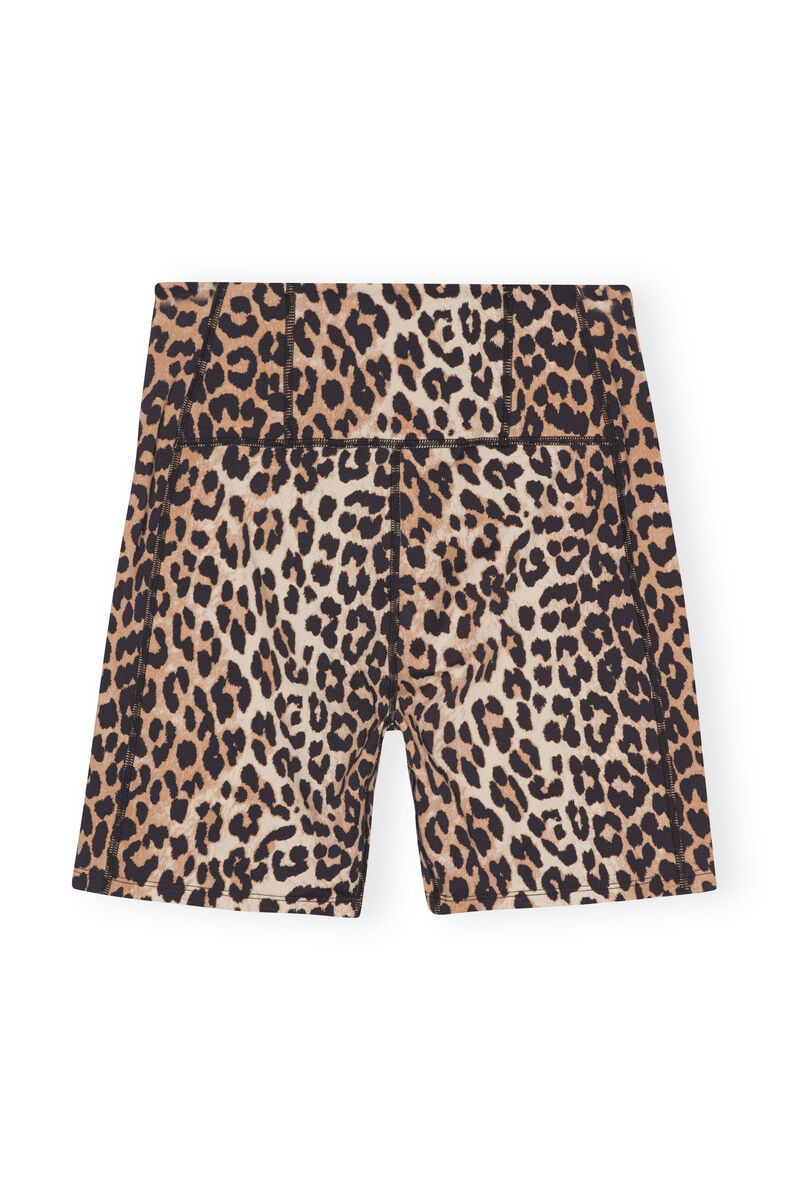 Active Ultra High Waist Shorts, Recycled Nylon, in colour Leopard - 2 - GANNI