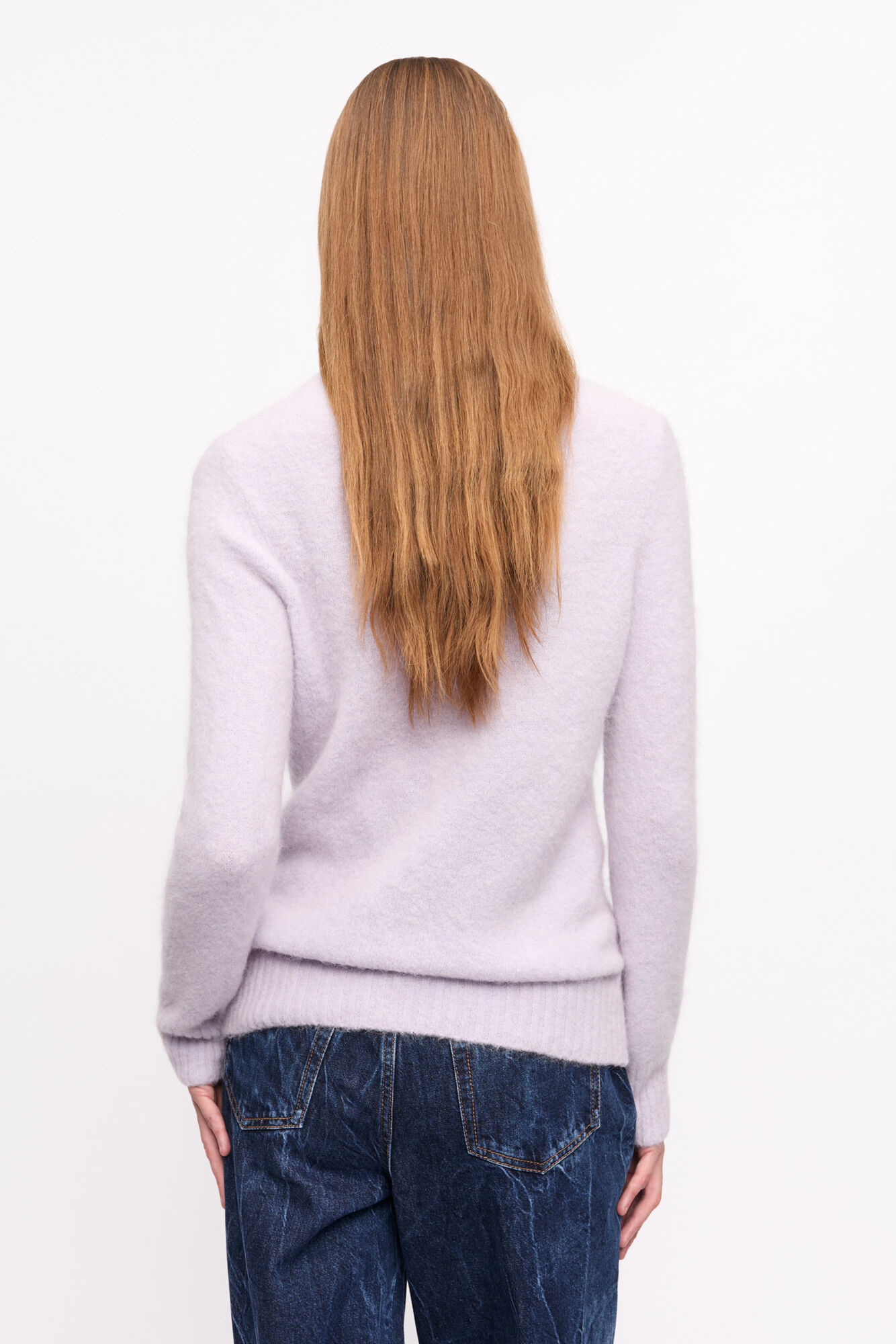 Lavender Sweater, Alpaca, in colour Lavender Blue - 2 - GANNI