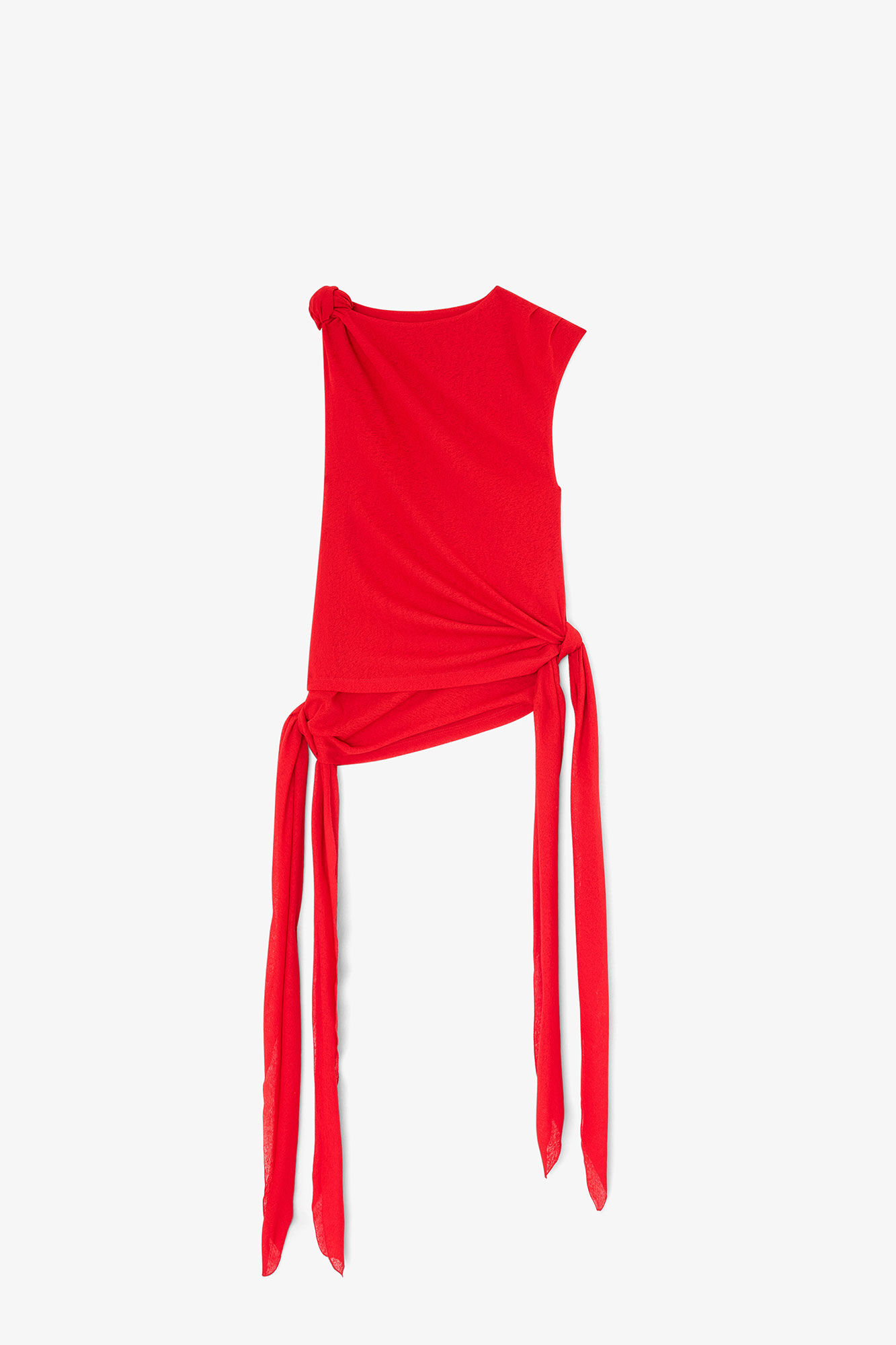 Haut en maille chin&eacute;e, Recycled Polyester, in colour Goji Berry - 1 - GANNI