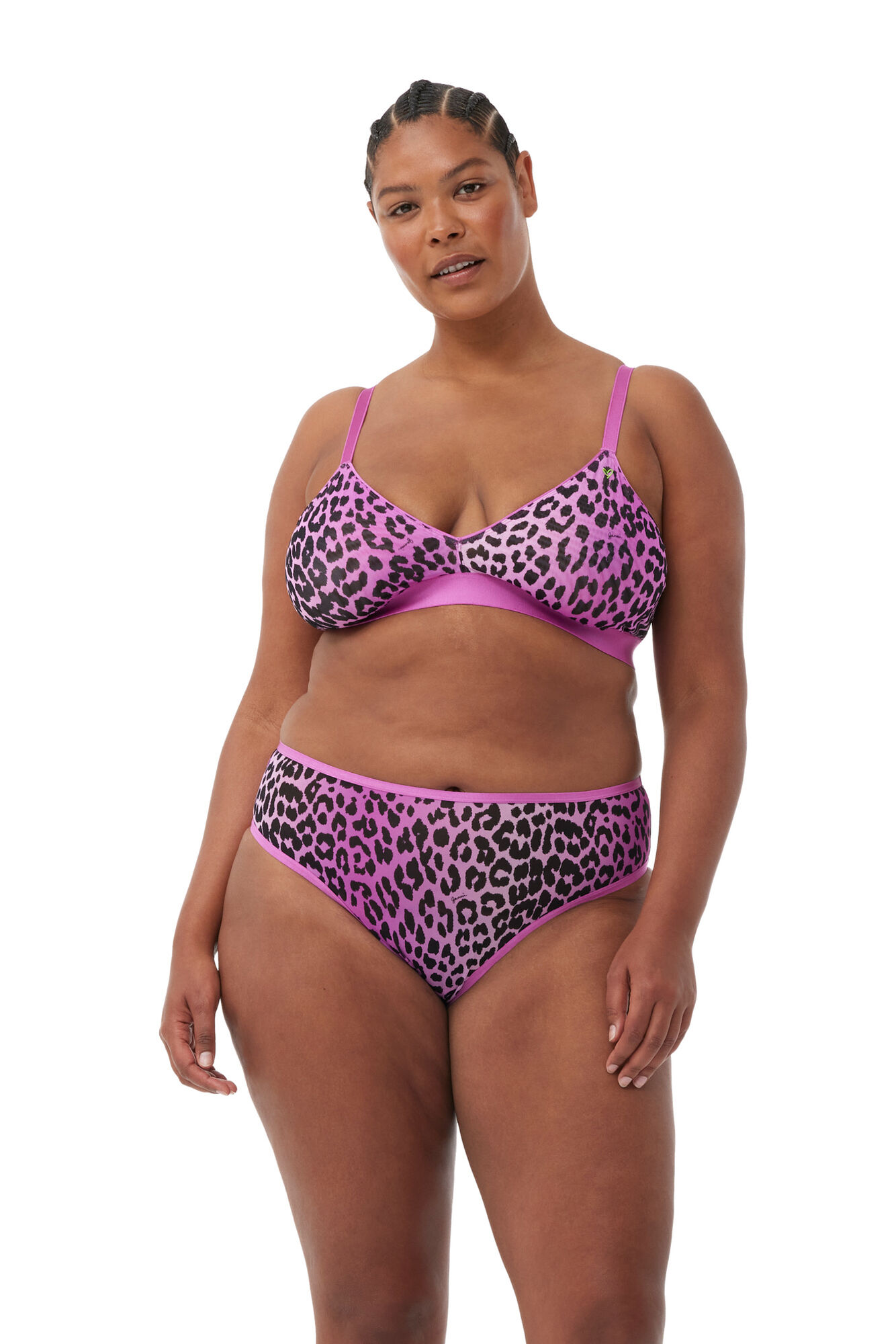 GANNI x Parade Silky Mesh Bralette, Elastane, in colour Pink Tulle - 9 - GANNI