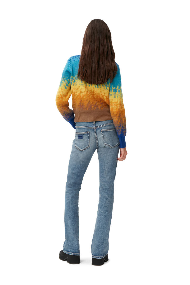 Graphic Wool Pullover, Recycled Polyamide, in colour Cloisonne - 2 - GANNI