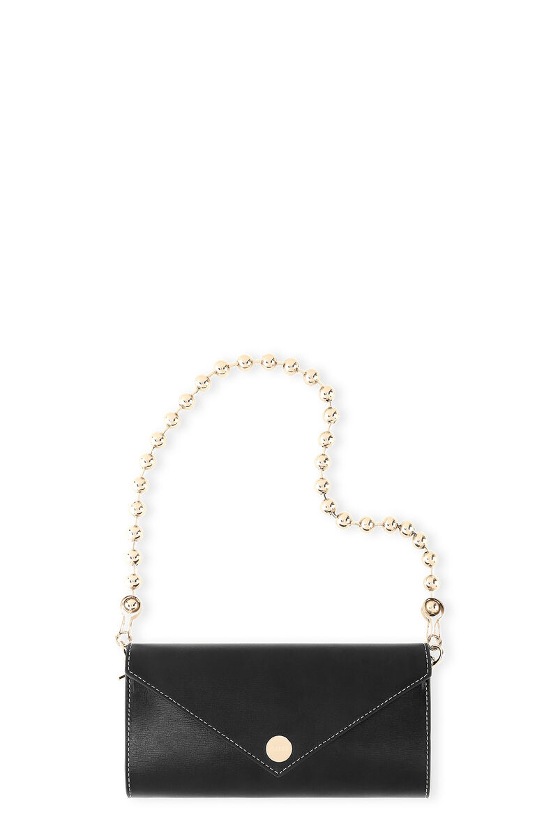 Chain Mini Bag, Leather, in colour Black - 1 - GANNI