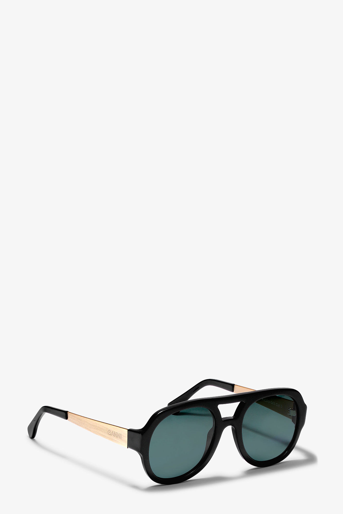 Black Chunky Aviator solglasögon, Acetate, in colour Black - 2 - GANNI