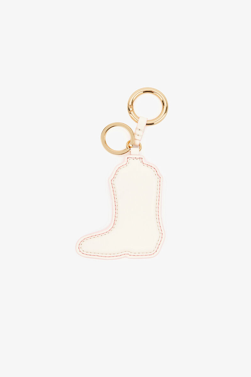 Pink Western Boot Keyring, Recycled Leather, in colour Chalk Pink - 2 - GANNI