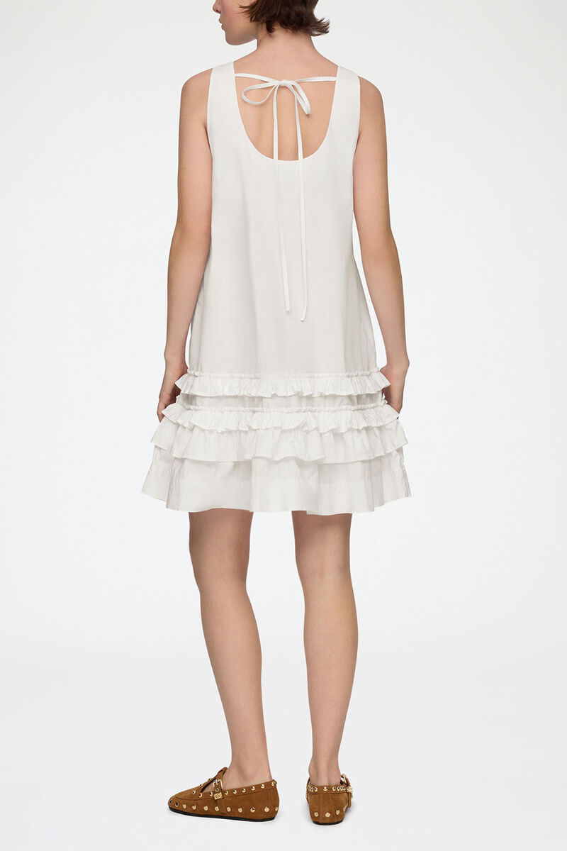 ホワイト コットン ドレス, Organic Cotton, in colour Bright White - 2 - GANNI