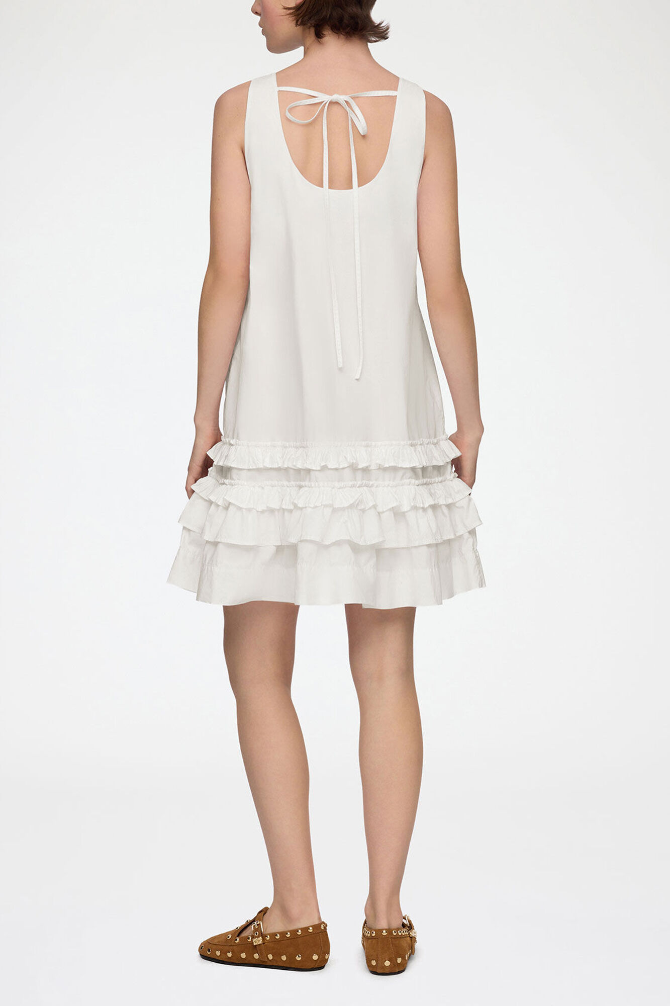 ホワイト コットン ドレス, Organic Cotton, in colour Bright White - 2 - GANNI