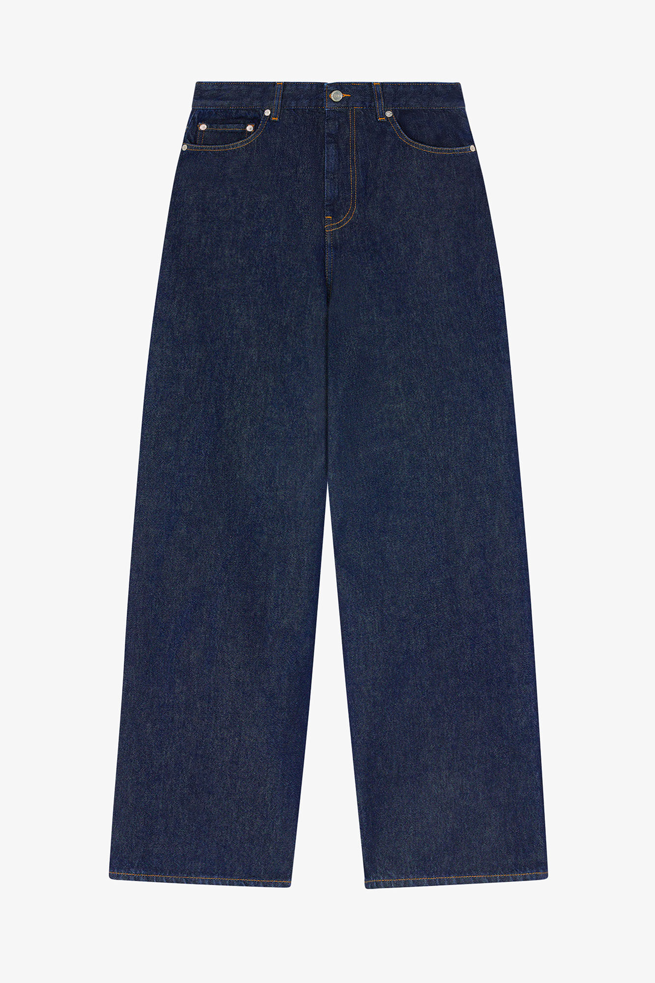 Izey Jeans in Dark Rinse Denim, Organic Cotton, in colour Rinse - 1 - GANNI