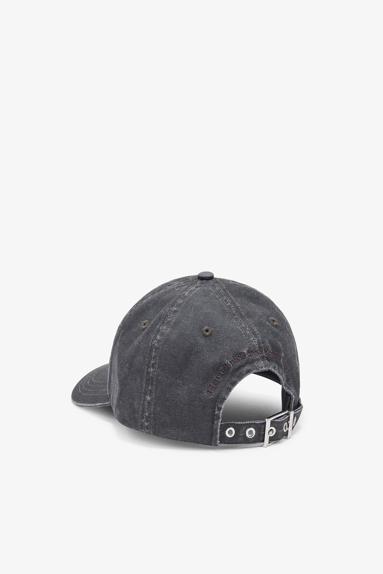 Phantom Grey Washed Cotton Canvas Cap | GANNI US