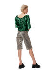 Denim Bermuda Shorts, Cotton, in colour Leopard - 2 - GANNI