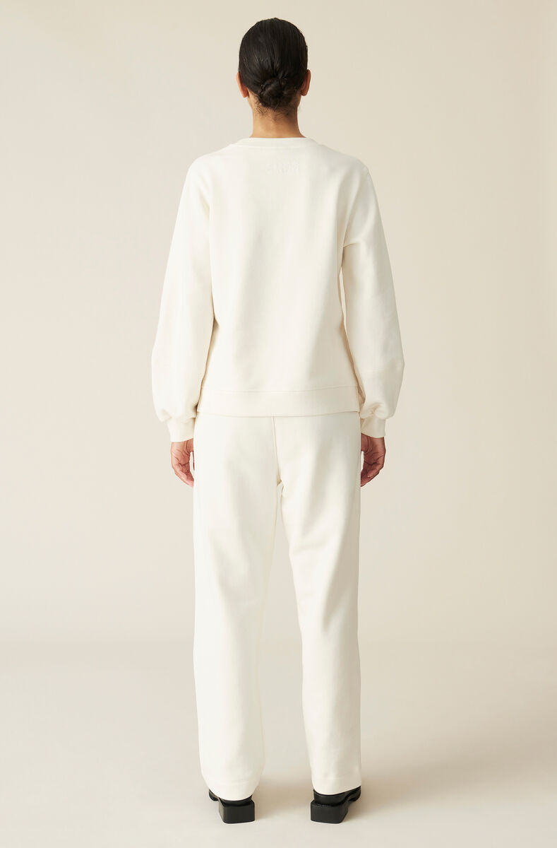 Software Isoli Puff Sleeve Sweatshirt, Cotton, in colour Egret - 3 - GANNI