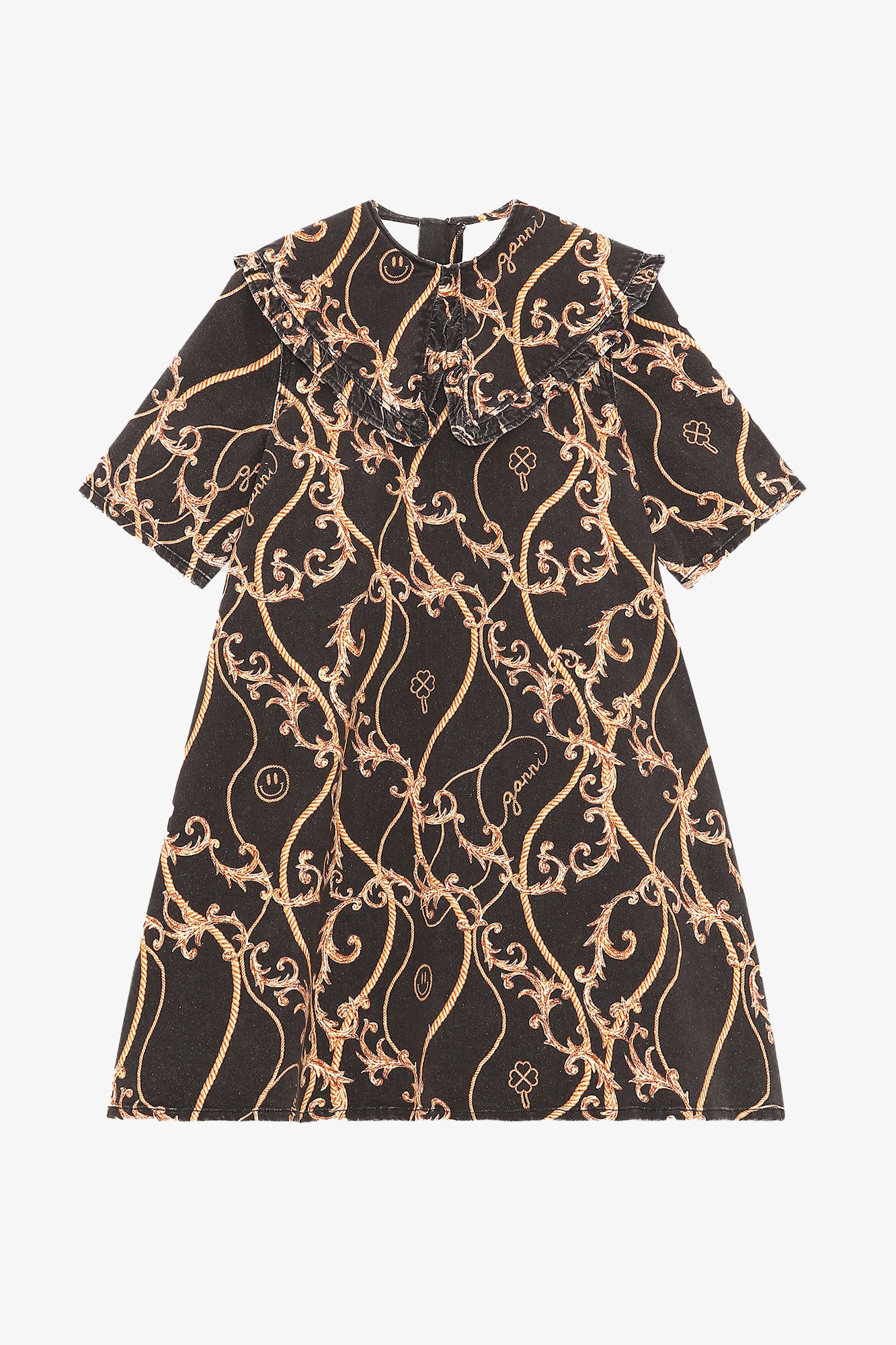 Minikjole i denim, Cotton, in colour Black - 1 - GANNI