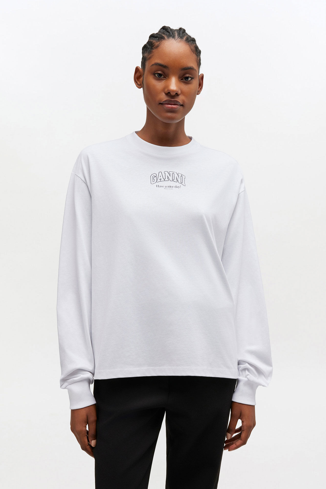 カットソー(長袖+七分) GANNI Cut Out White top 楽天市場】【10％OFFクーポン対象・5/9-0時～】GANNI ガニー 長袖 T