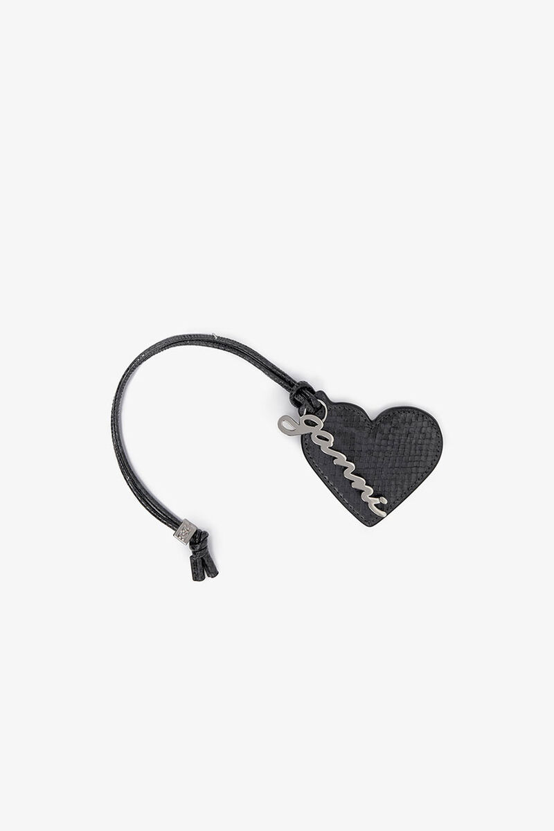 Black Snake GANNI Bou Heart Mirror, Polyurethane, in colour Croco - 1 - GANNI