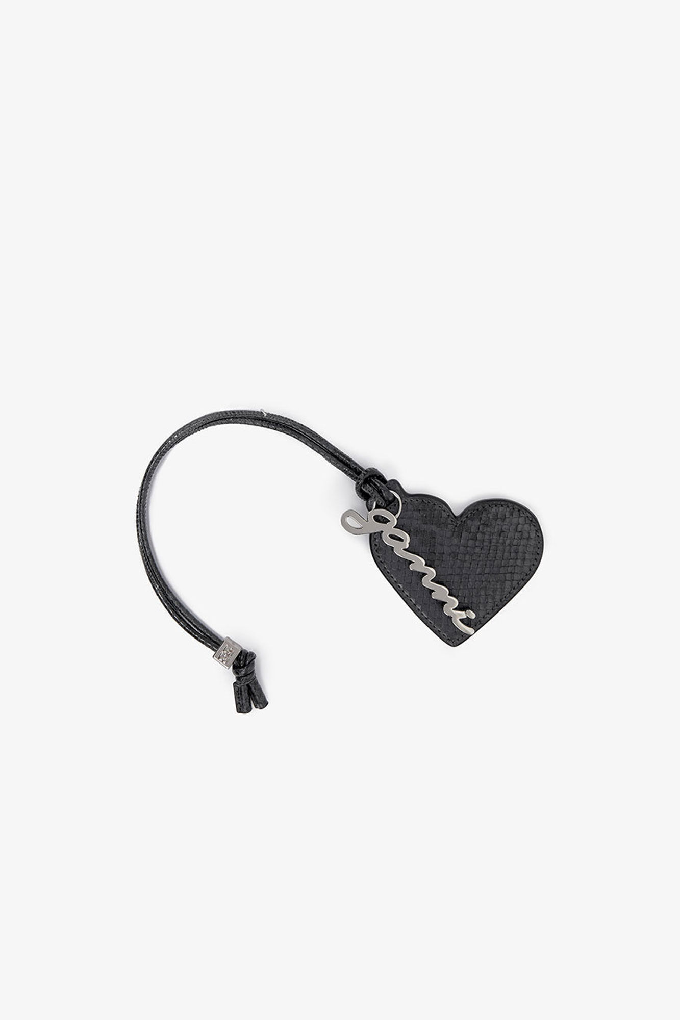 Black Snake GANNI Bou Heart Mirror, Polyurethane, in colour Croco - 1 - GANNI
