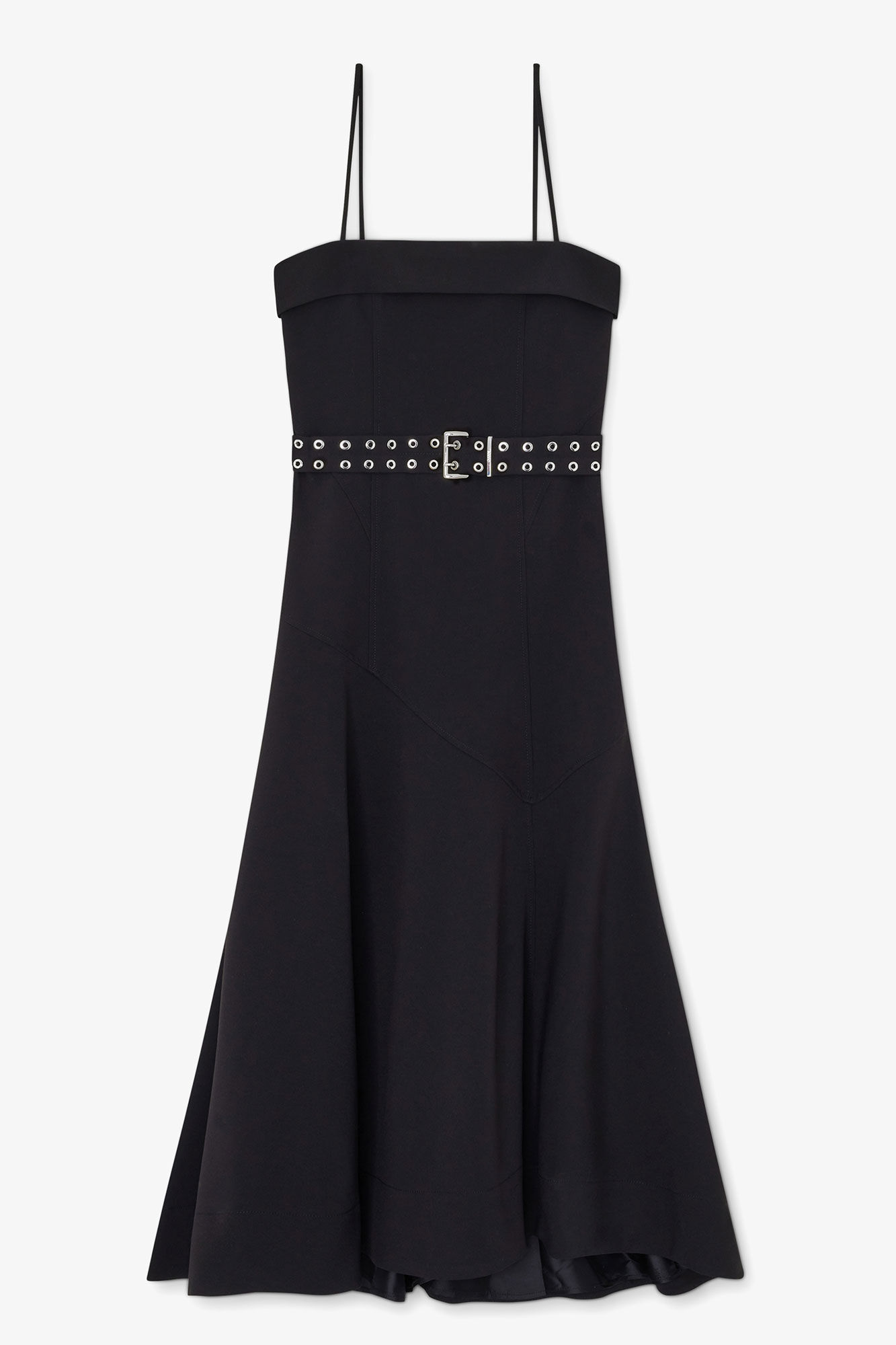 Dress in Black Twill Suiting, Elastane, in colour Black - 1 - GANNI