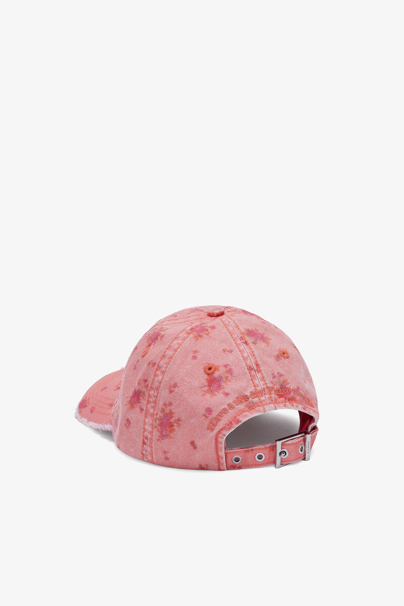 Cap in Washed Cotton, Organic Cotton, in colour Lantana - 2 - GANNI