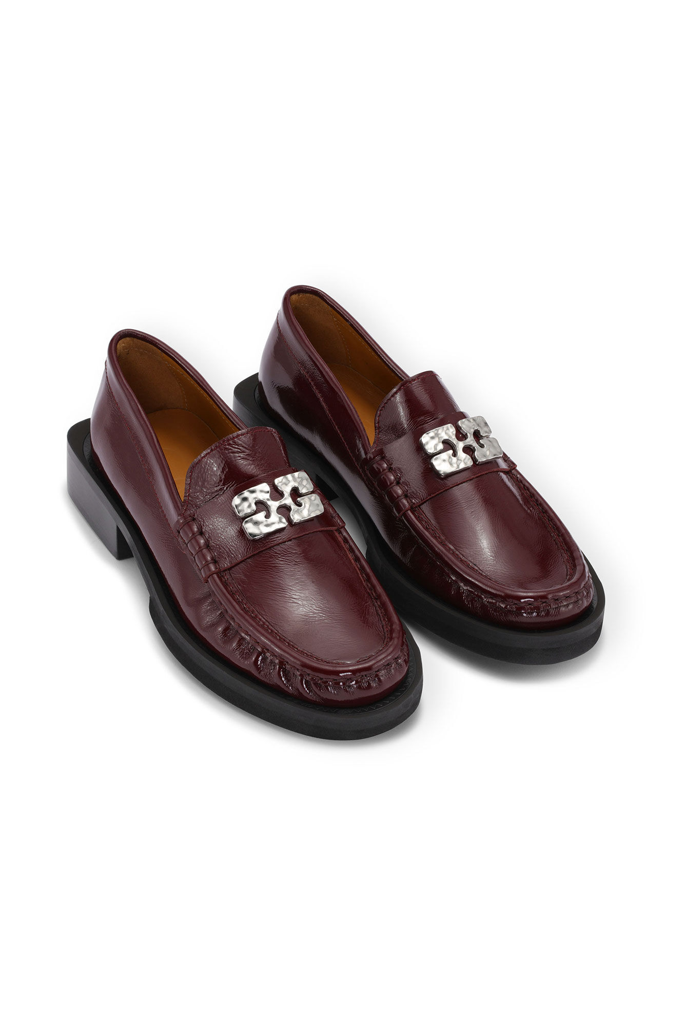 Burgundy Butterfly Logo Loafers