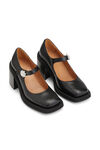 Mary Jane Pumps, Leather, in colour Black - 3 - GANNI