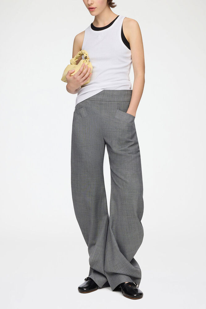 Trousers in Grey Wool Melange, Phantom