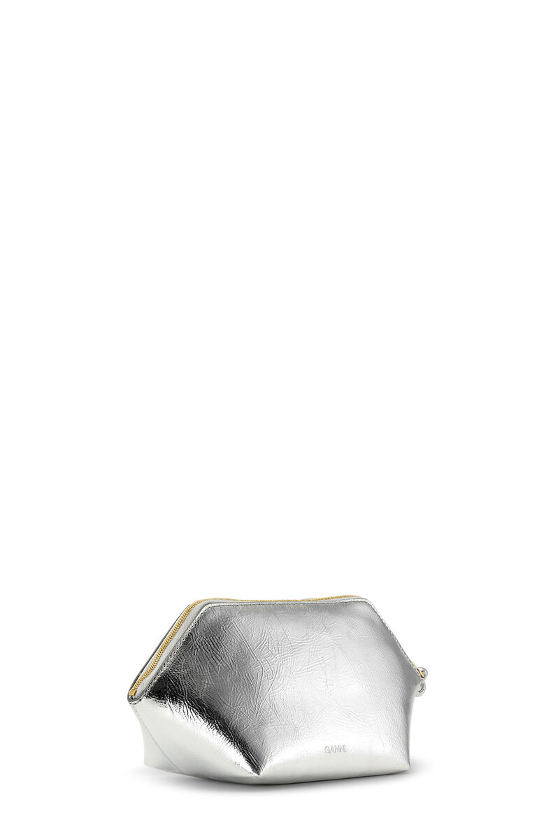 Silver GANNI Bou Zipped-clutchveske, in colour Silver - 2 - GANNI