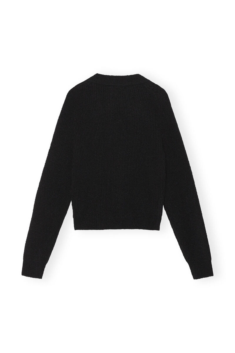 Cardigan Black Soft Wool, Alpaca, in colour Black - 2 - GANNI