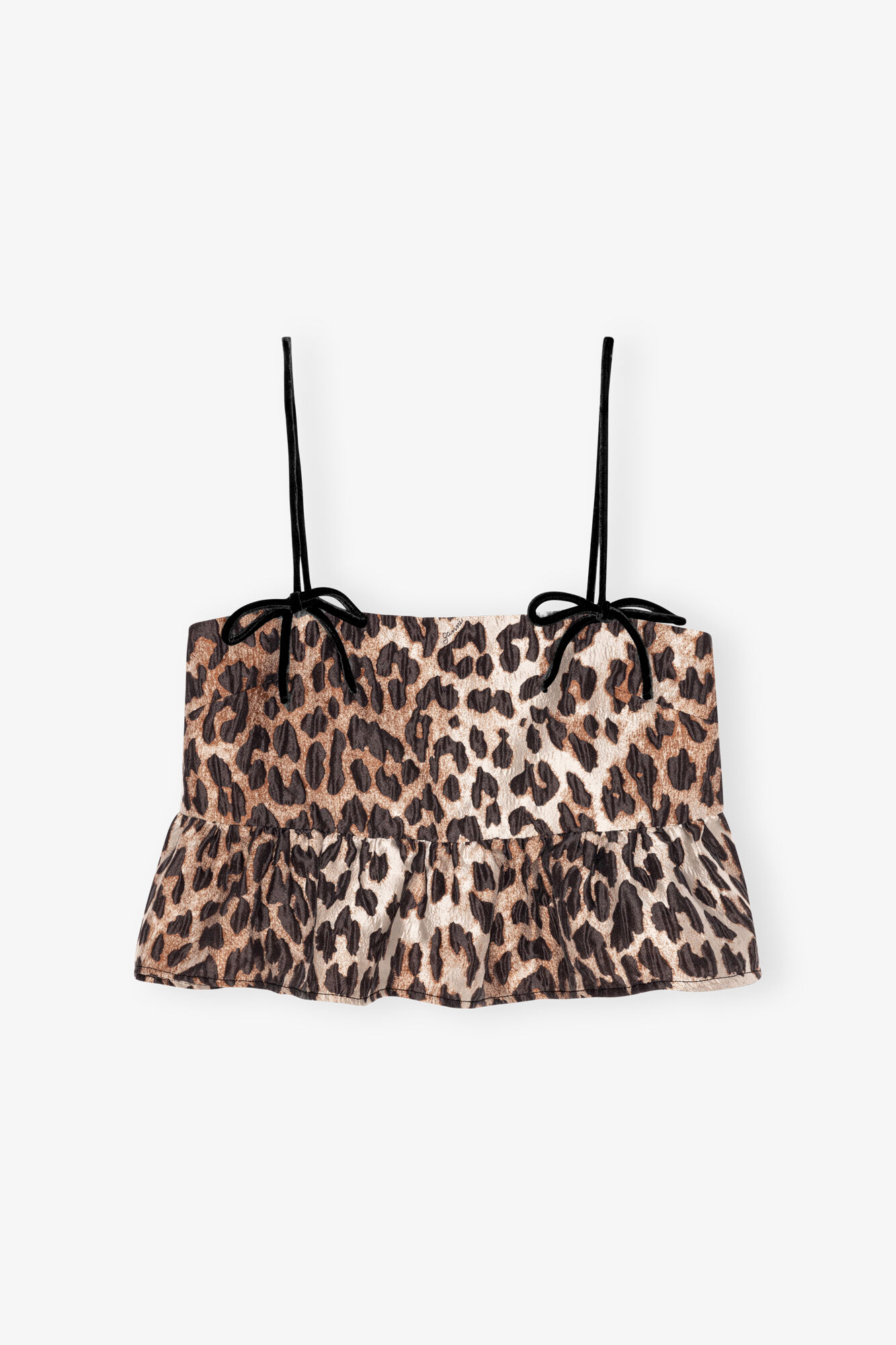 Leopard 3D Jacquard Top, Polyamide, in colour Leopard - 1 - GANNI