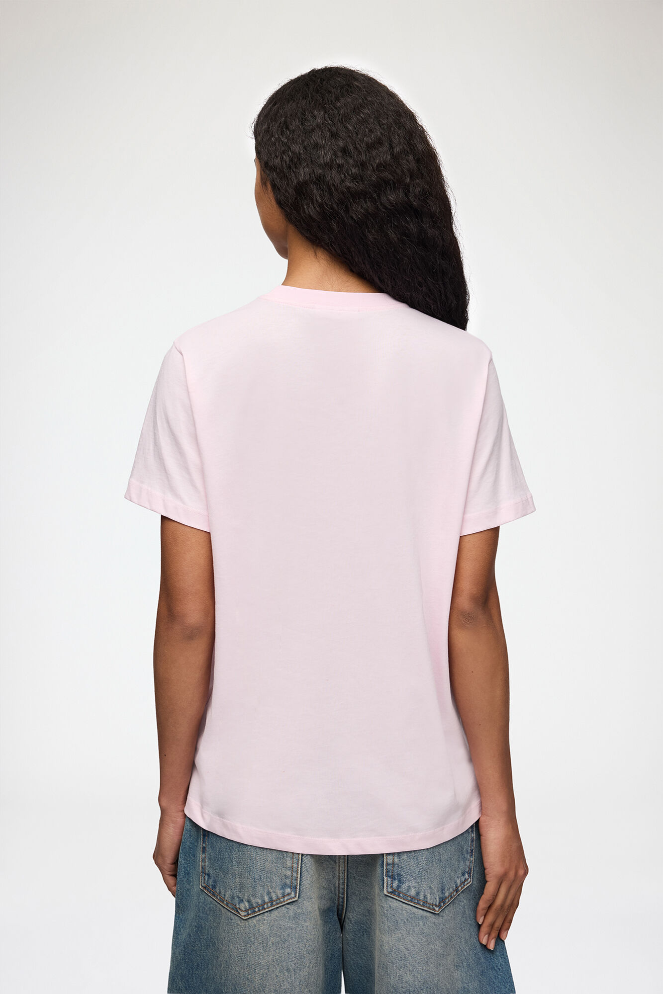 カニプリント Tシャツ, Organic Cotton, in colour Chalk Pink - 3 - GANNI