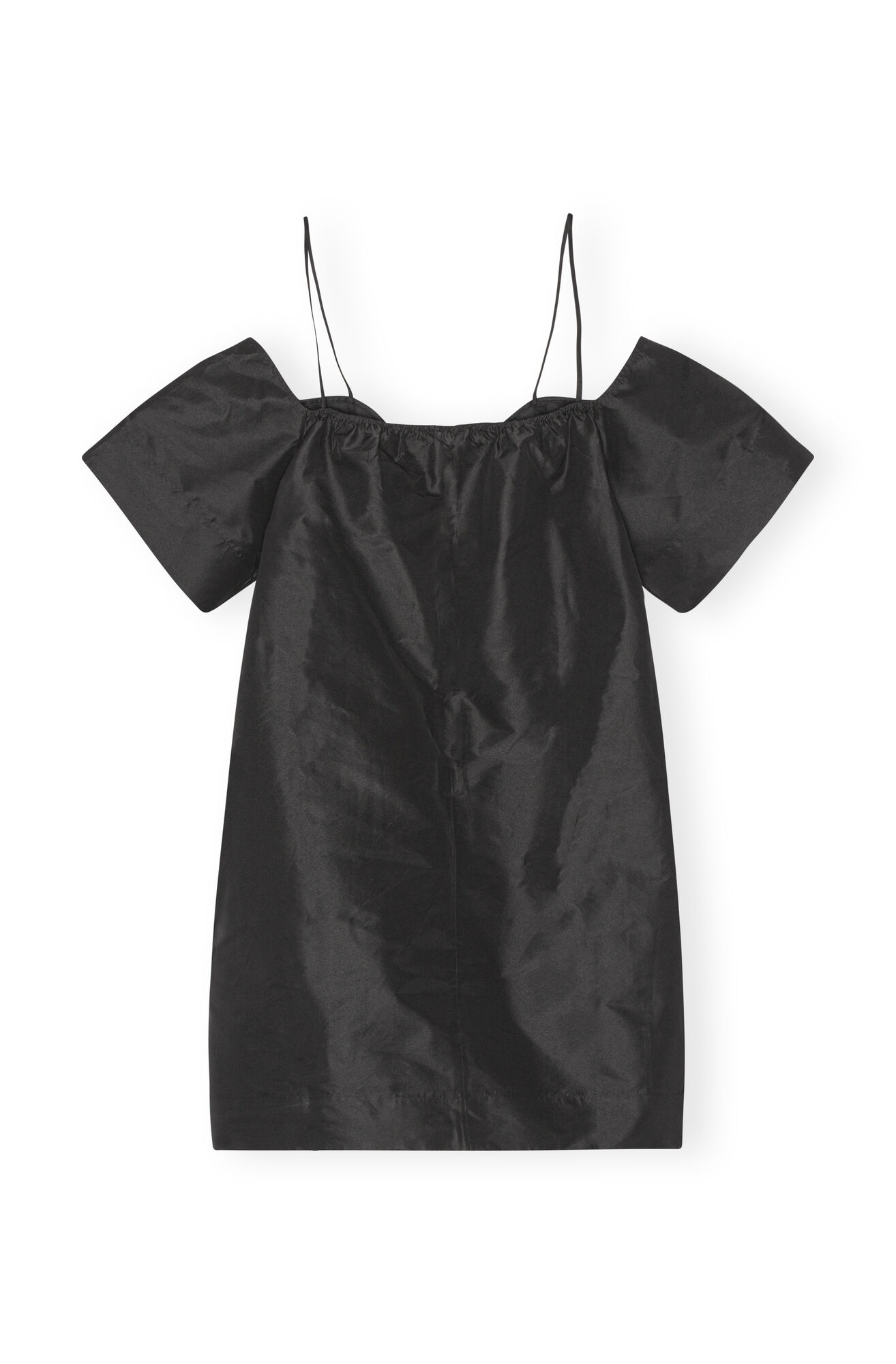 Taffeta Mini Dress, Recycled Polyester, in colour Black - 2 - GANNI
