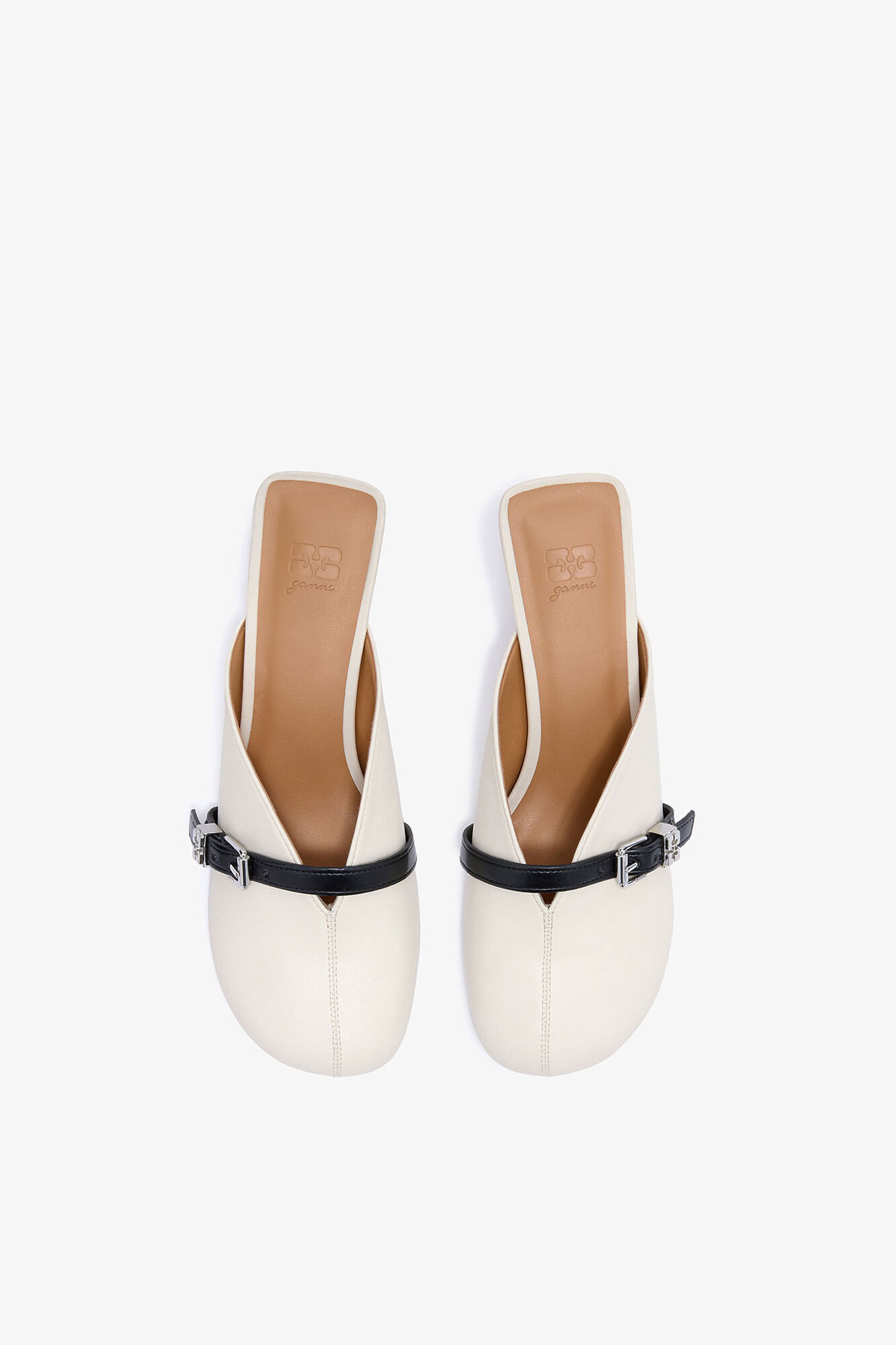 Sue Heeled Mules in white | GANNI US