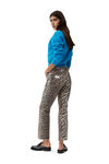 Betzy Cropped Jeans, Cotton, in colour Leopard - 2 - GANNI