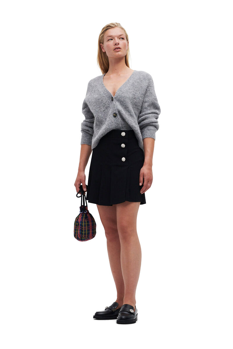Recycled Suit Mini Skirt, Elastane, in colour Black - 1 - GANNI