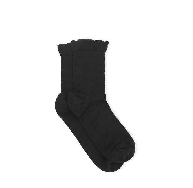 Black Short Ruffle Socks