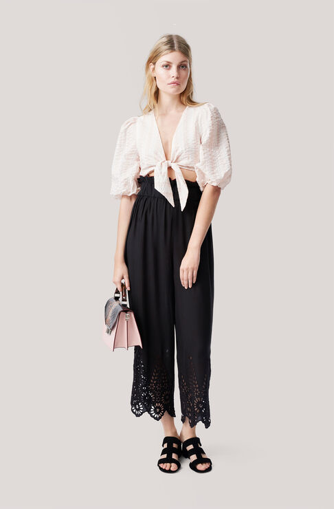 Emile Lace Pants, Black, hi-res