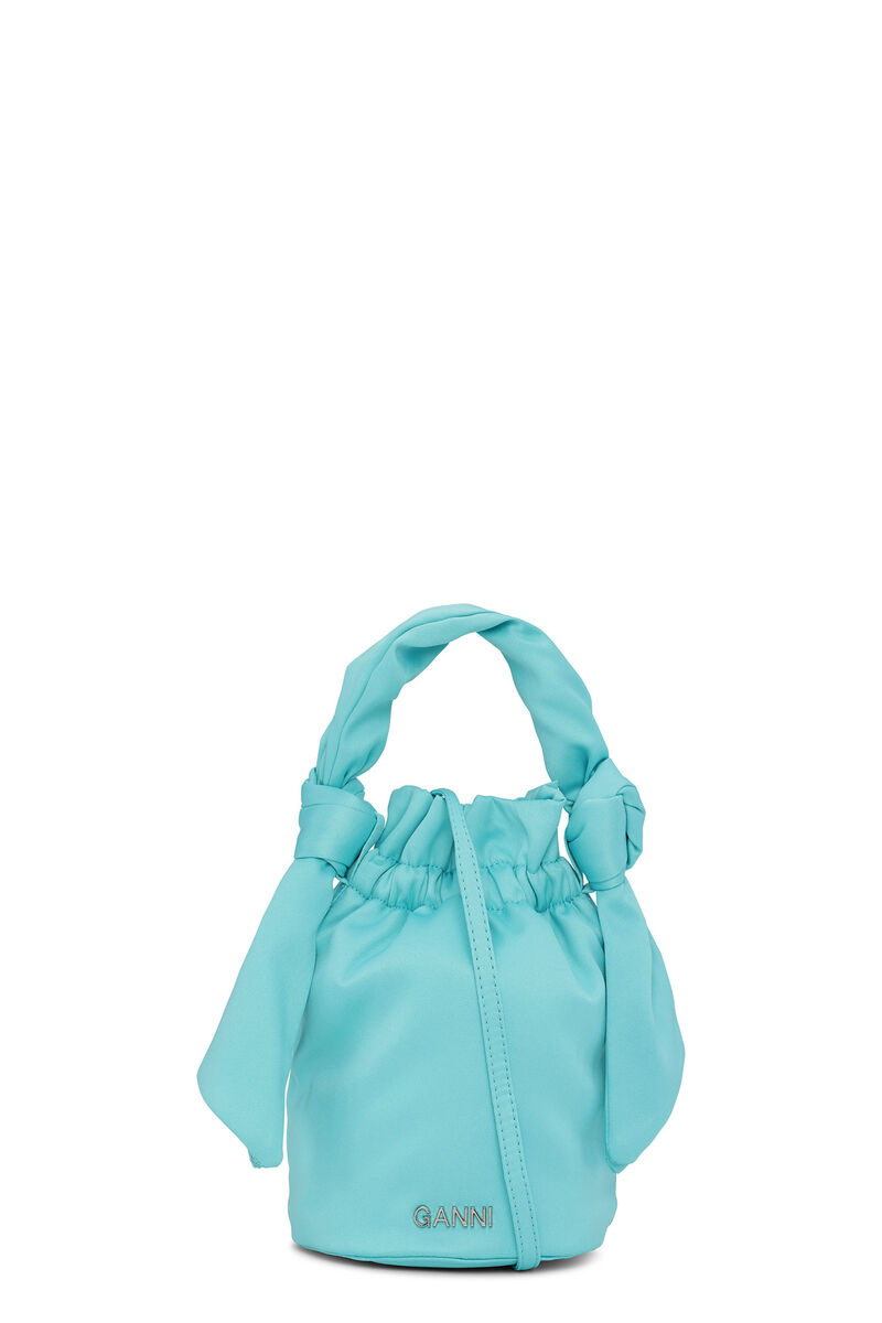 Occasion Top Handle Knot Bag, Polyester, in colour Lagoon - 1 - GANNI