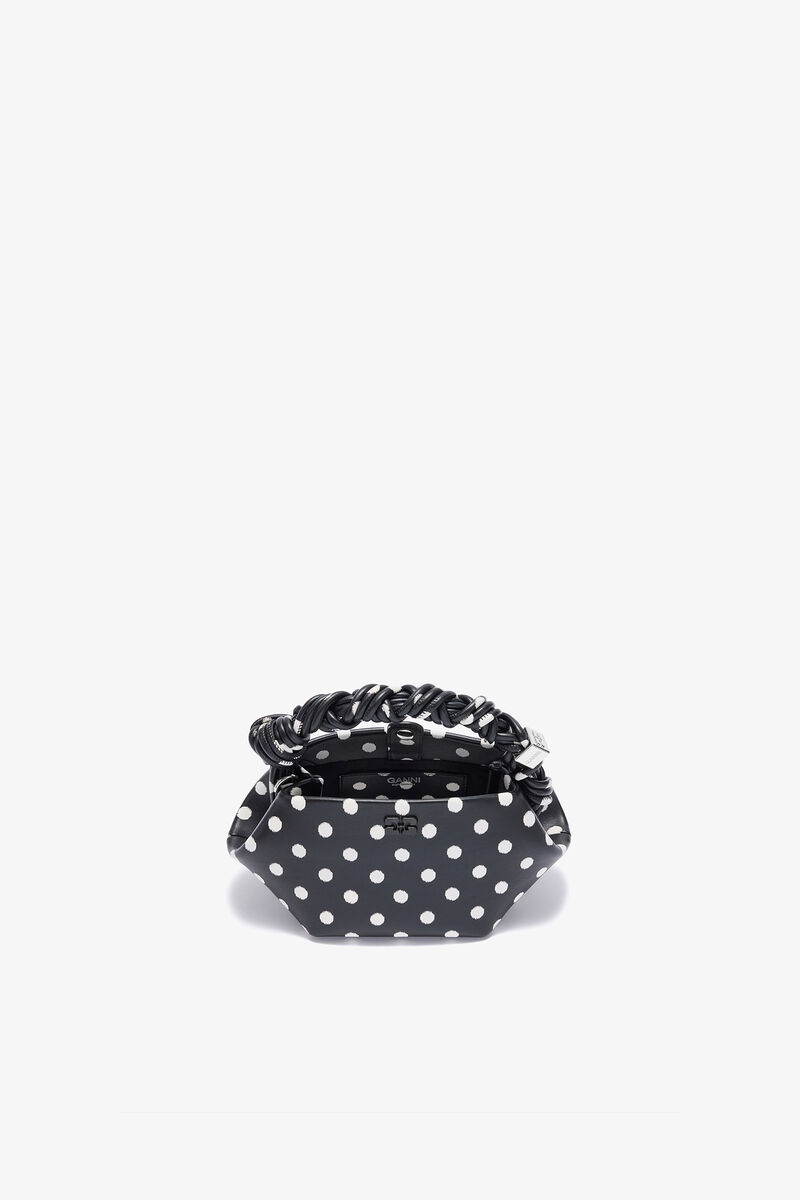Polka-Dot Mini Bou Bag, Recycled Leather, in colour Black - 3 - GANNI