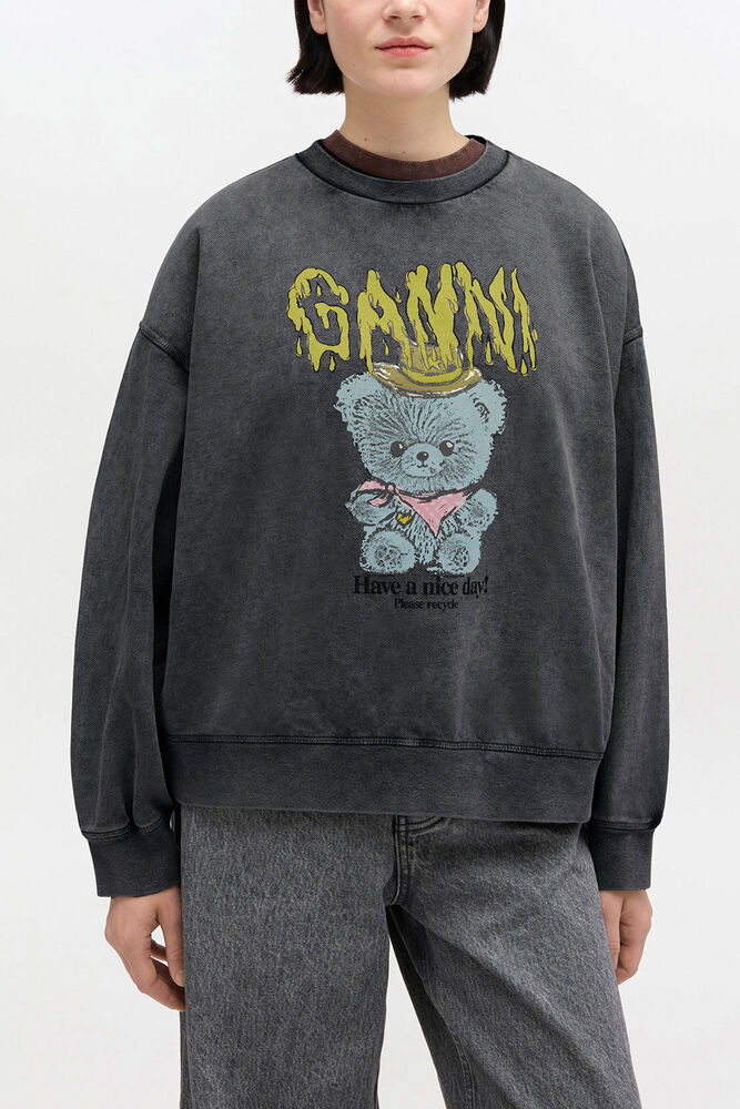 Vintagetv&auml;ttad sweatshirt, Black Washed