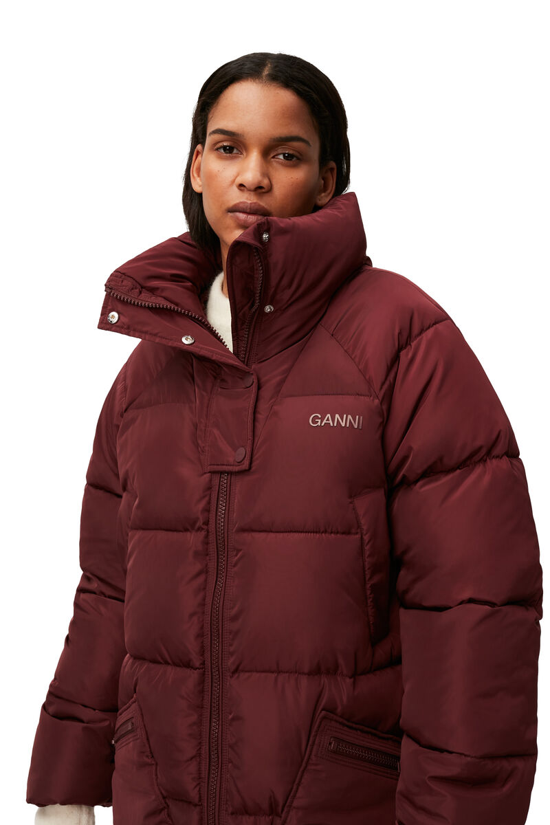Oversized Tech Puffer Coat, Recycled Polyester, in colour Port Royale - 3 - GANNI