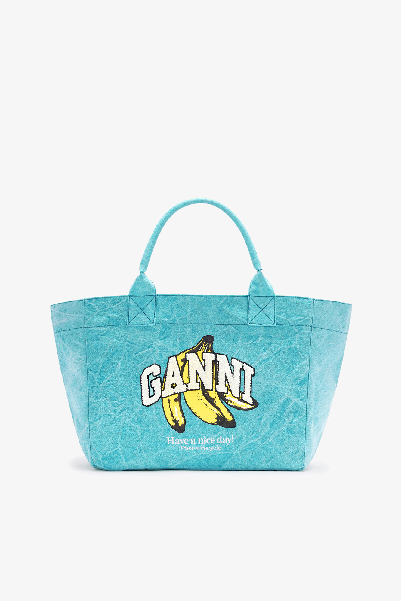 Blue Curacao Medium Tote Bag in Blue | GANNI US
