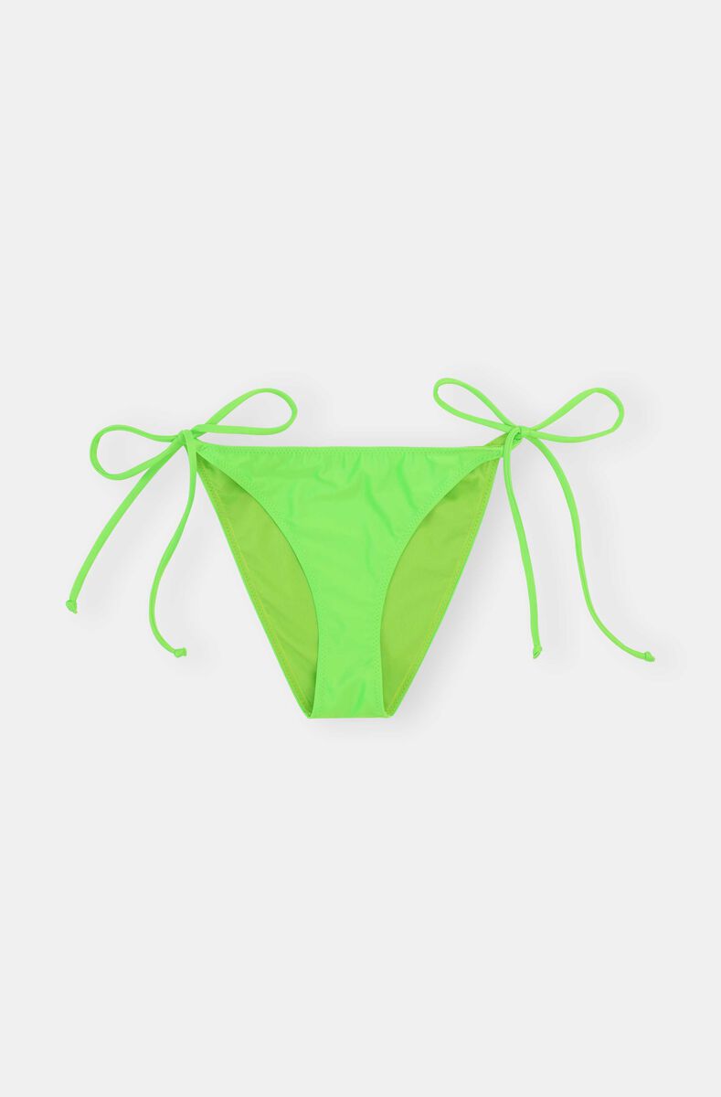 String Bikini Bottom, Elastane, in colour Lime Popsicle - 1 - GANNI