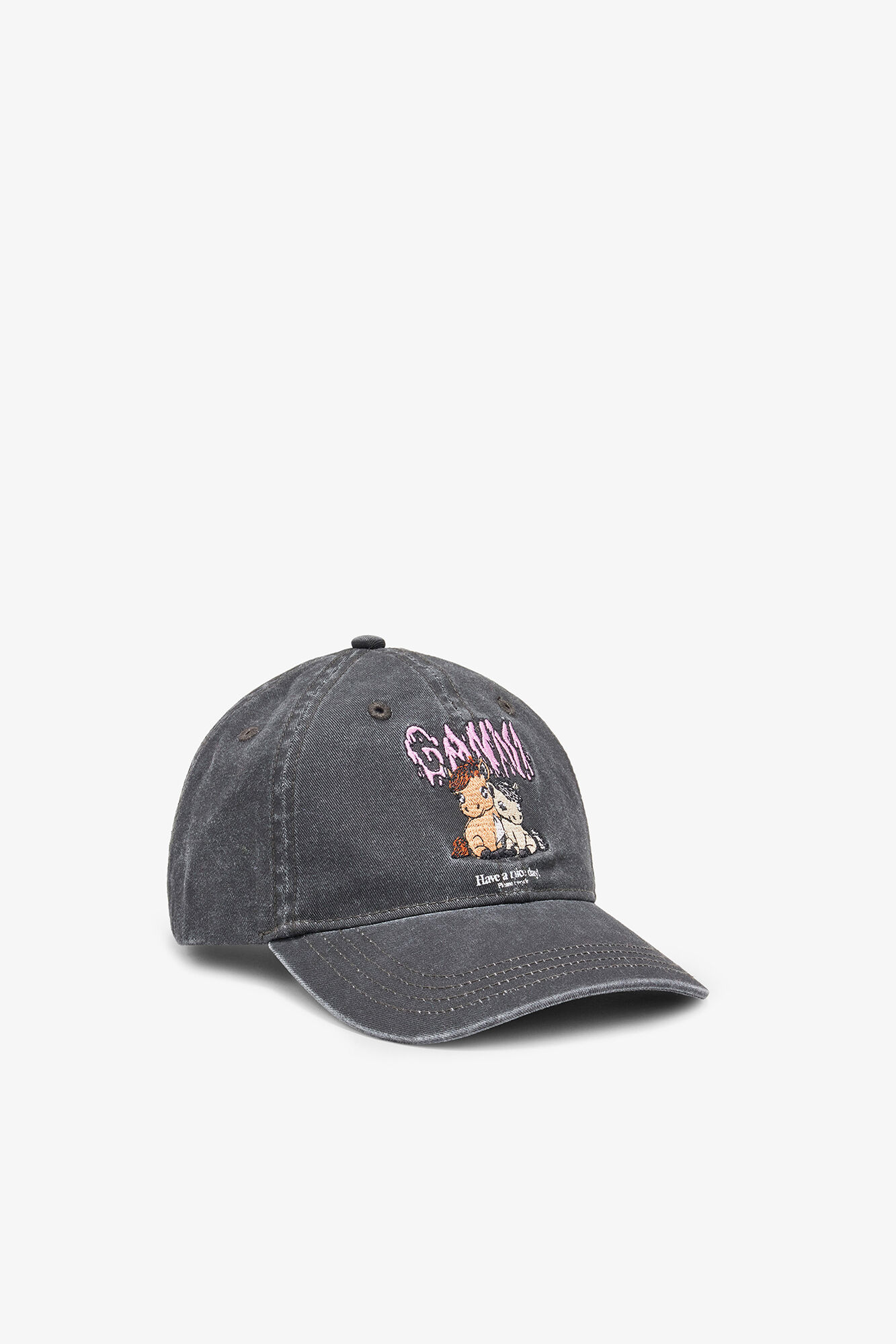 GANNIキャップ Washed Cotton Canvas Cap Phantom Grey Washed Cotton Canvas Cap | GANNI US