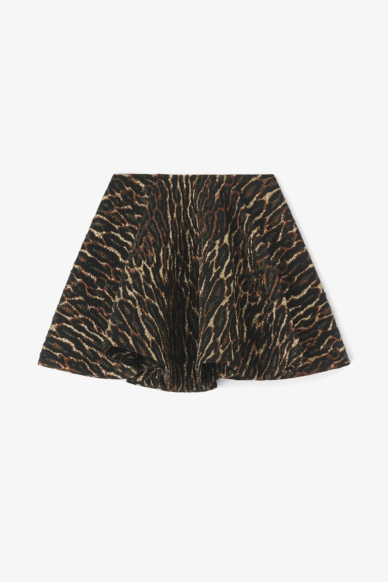 Metallic Cloque Circle Skirt, Recycled Polyester, in colour Antique Bronze - 1 - GANNI