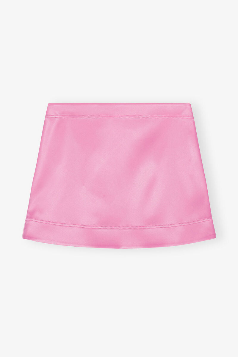 Double Satin Mini Skirt, Elastane, in colour Wild Orchid - 1 - GANNI